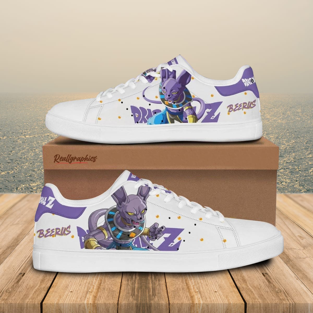 dragon ball beerus stan smith shoes, custom anime sneakers