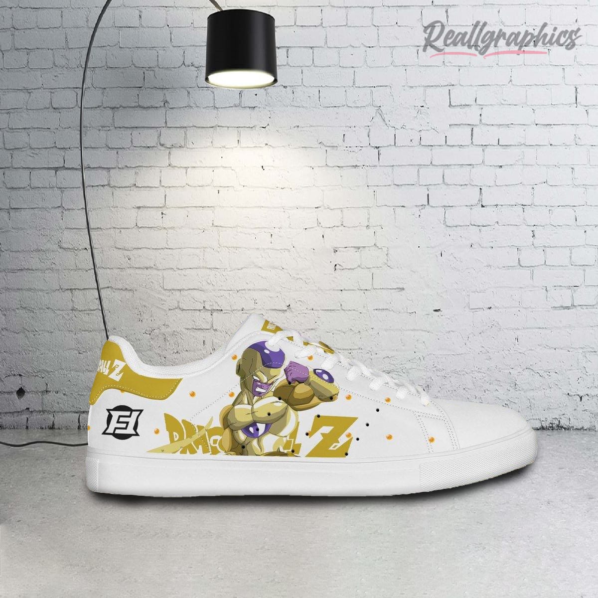 dragon ball frieza gold stan smith shoes, custom anime sneakers