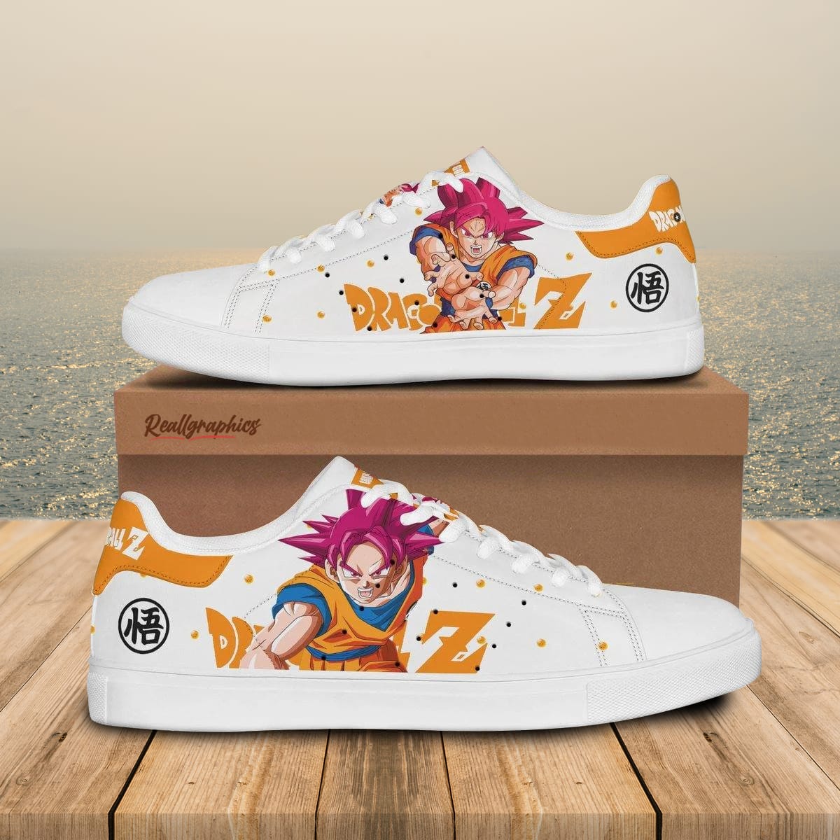 dragon ball goku super saiyan god stan smith shoes, custom anime sneakers