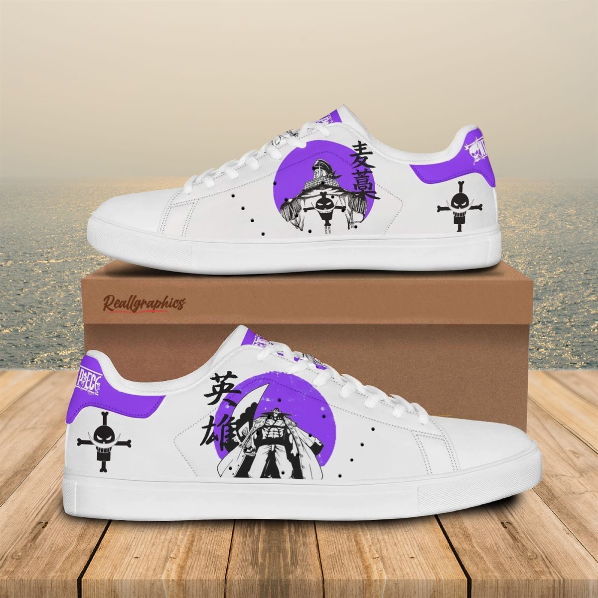 edward newgate sneakers custom one piece anime shoes