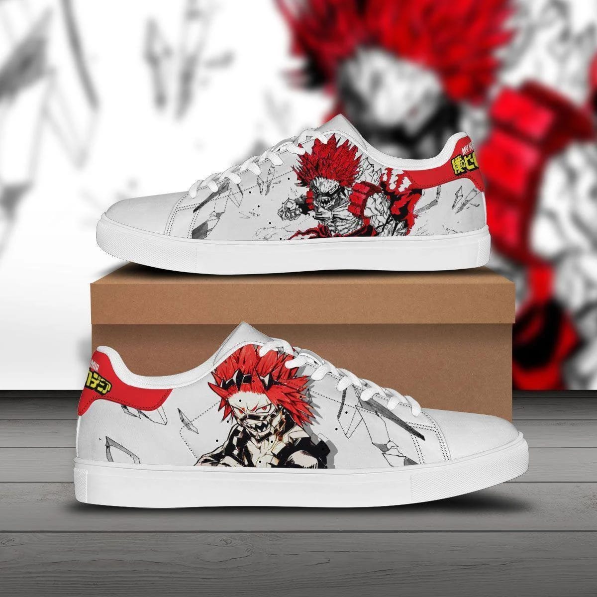 eijiro kirishima skate sneakers custom mha anime shoes