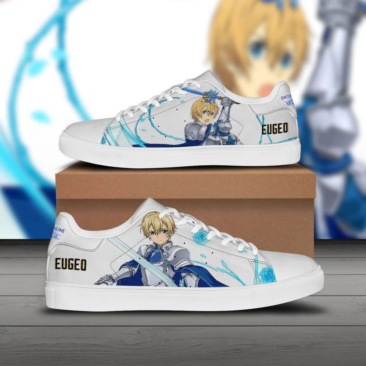 eugeo skate sneakers sword art online custom anime shoes