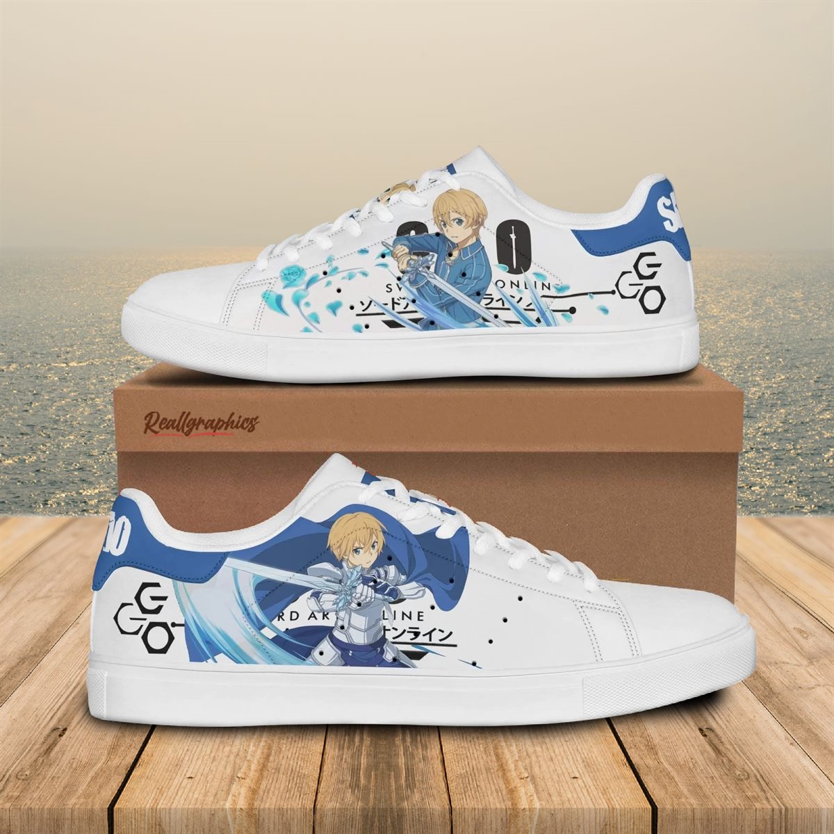 eugeo sneakers custom sword art online anime stan smith shoes