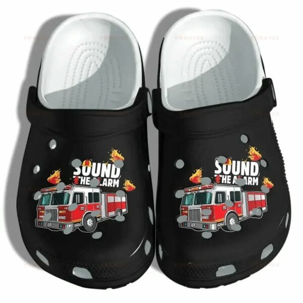 fire engine car for firefighter son sound the alarm classic clogs shoes kmdfkd