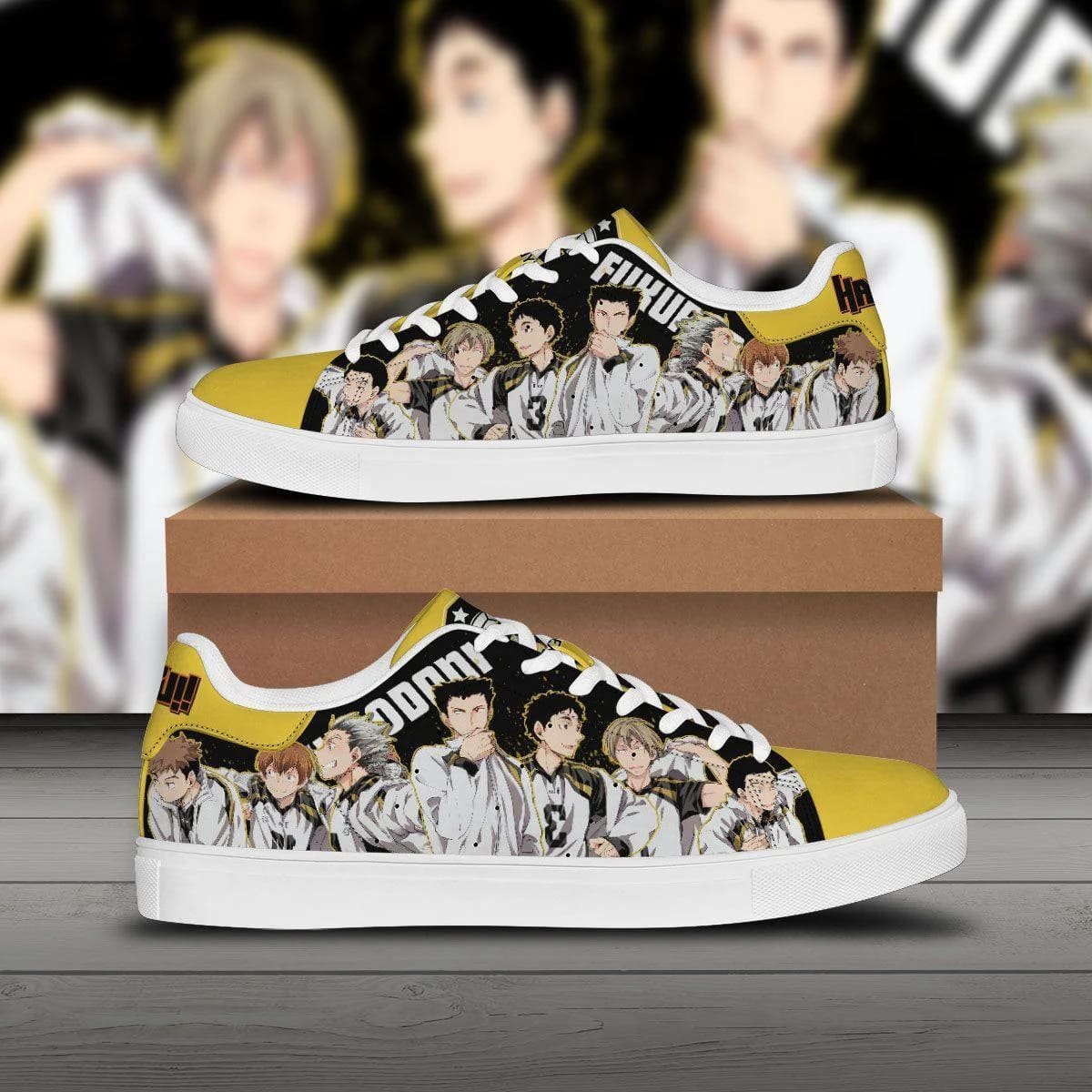 fukurodani academy skate sneakers custom haikyuu anime shoes