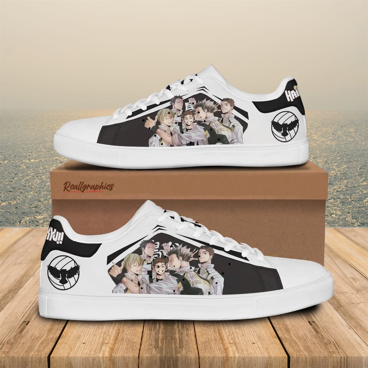 fukurodani academy stan smith shoes, custom haikyuu anime sneakers