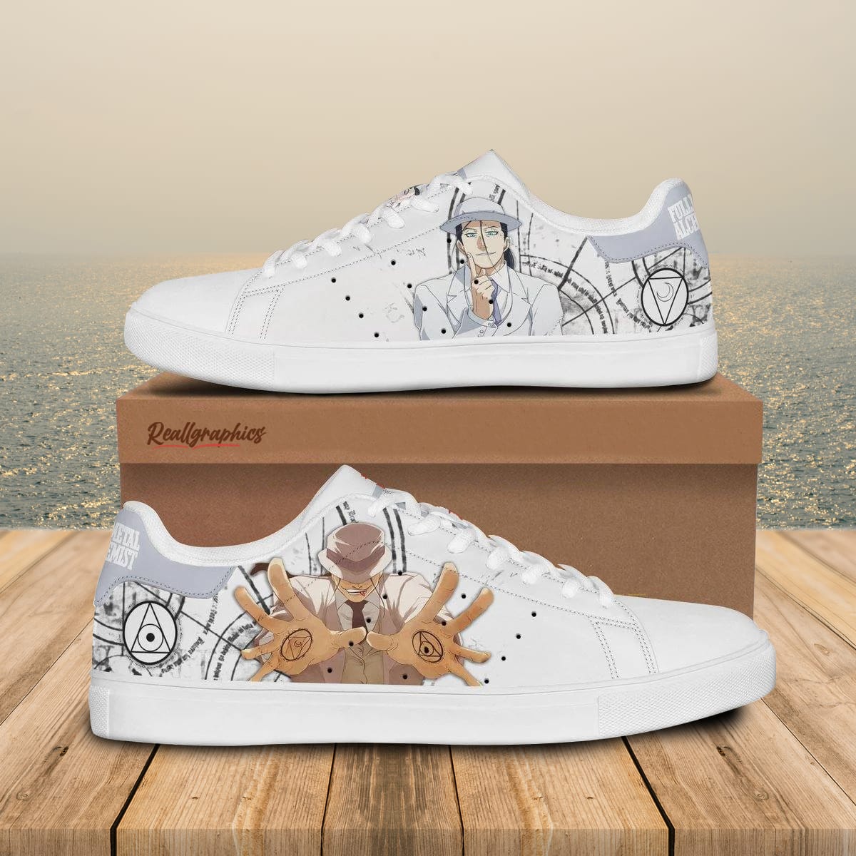 fullmetal alchemist solf j kimblee stan smith shoes, custom anime sneakers