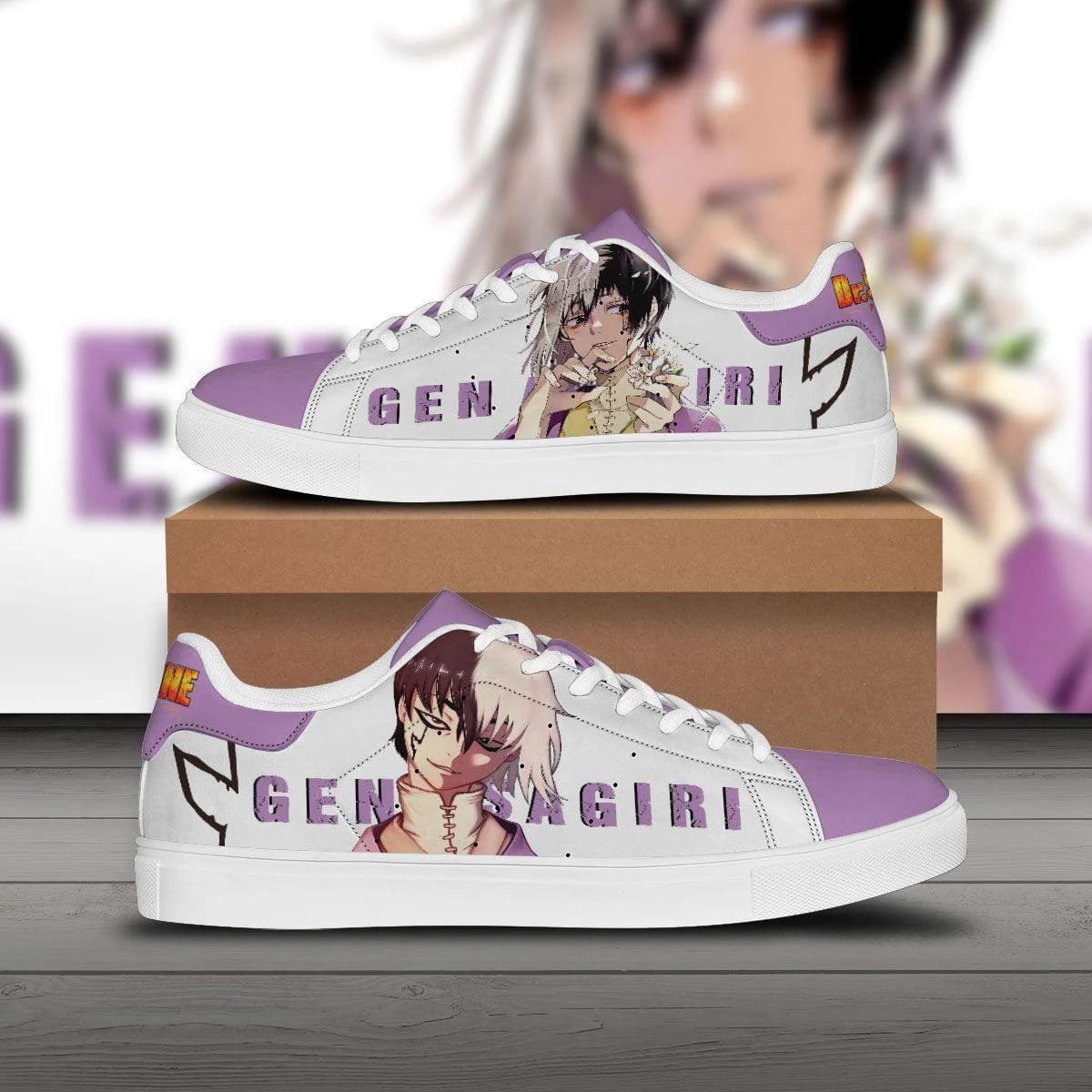 gen asagiri skate sneakers dr. stone custom anime shoes