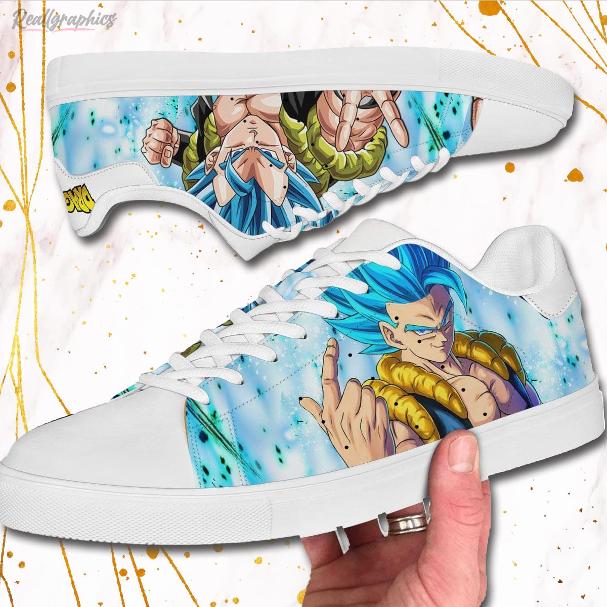 gogeta blue saiyan skate sneaker dragon ball super anime shoes