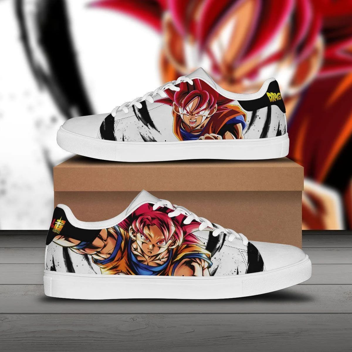 goku god saiyan dragon ball super anime skate sneakers