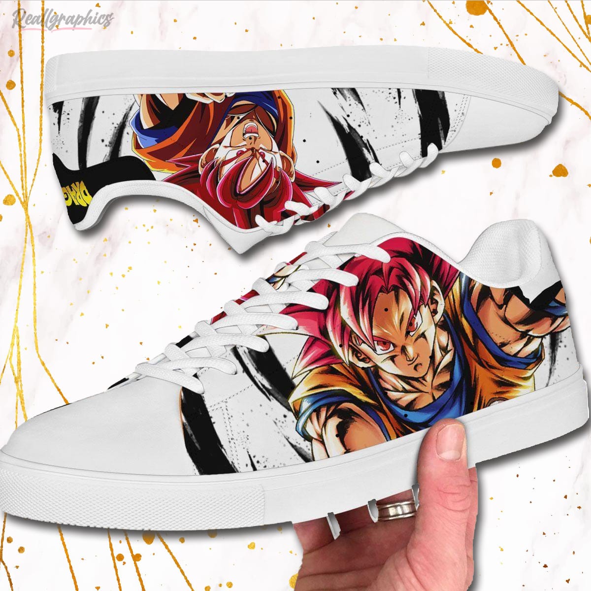 goku god saiyan dragon ball super anime skate sneakers