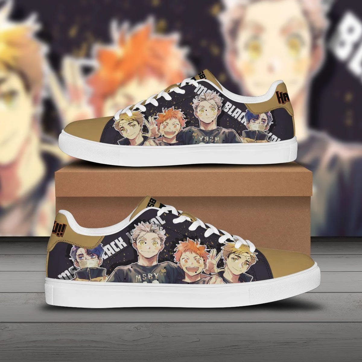 haikyuu msby black jackal skate sneakers custom anime shoes