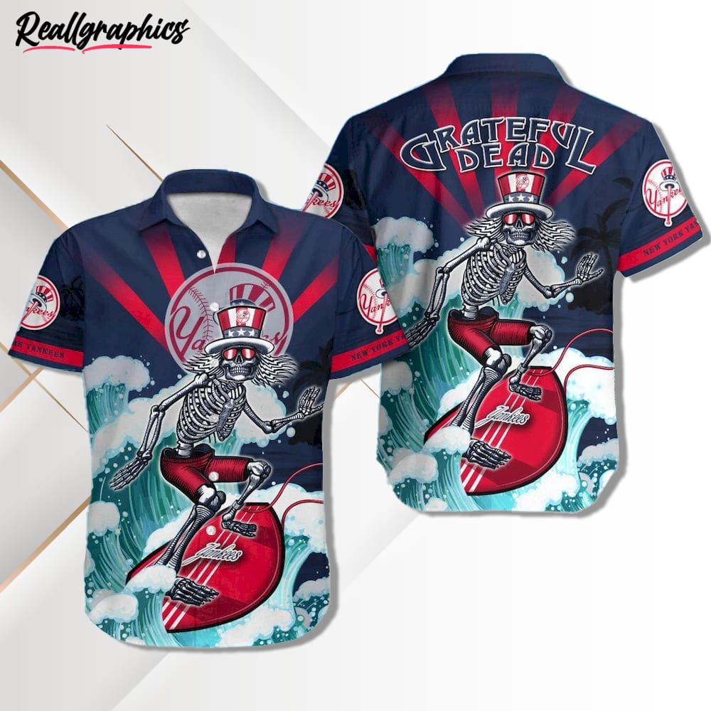 MLB New York Yankees Grateful Dead Hawaiian Shirt - Reallgraphics