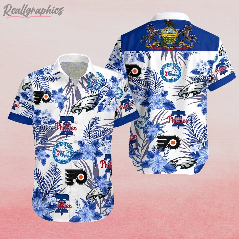 Philadelphia Eagles 76ers Phillies Flyers 3D Hawaiian Shirt