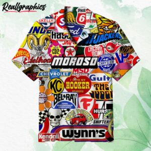 racing car labeling hawaiian shirt skehoj