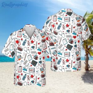 registered nurse white hawaiian shirt rn doctor clothing 1 q2ckm8