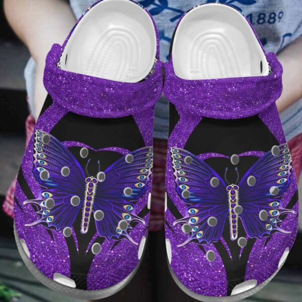 sparkling purple bling butterfly clog shoes butterfly shoes awesome ohlulm
