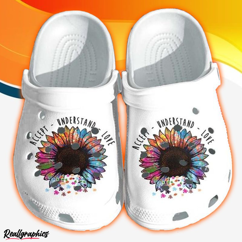 sunflower hippie be kind shoes classic clog for autism girls accept underst funny