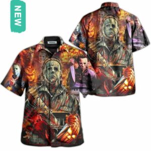 vintage michael myers 3d hawaiian shirt ndrfqb