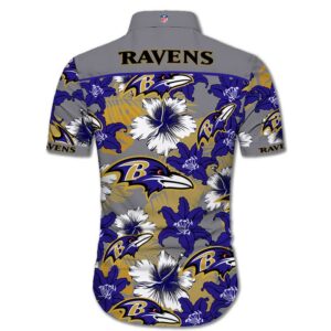 baltimore ravens tropical flower short sleeve hawaii 1 upb7if