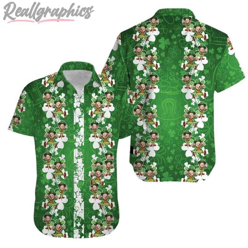 iris leprechaun shamrock full printed hawaii shirt