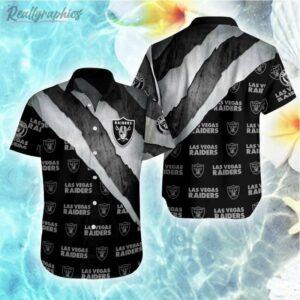 las vegas raiders logo pattern hawaiian shirt ruysse