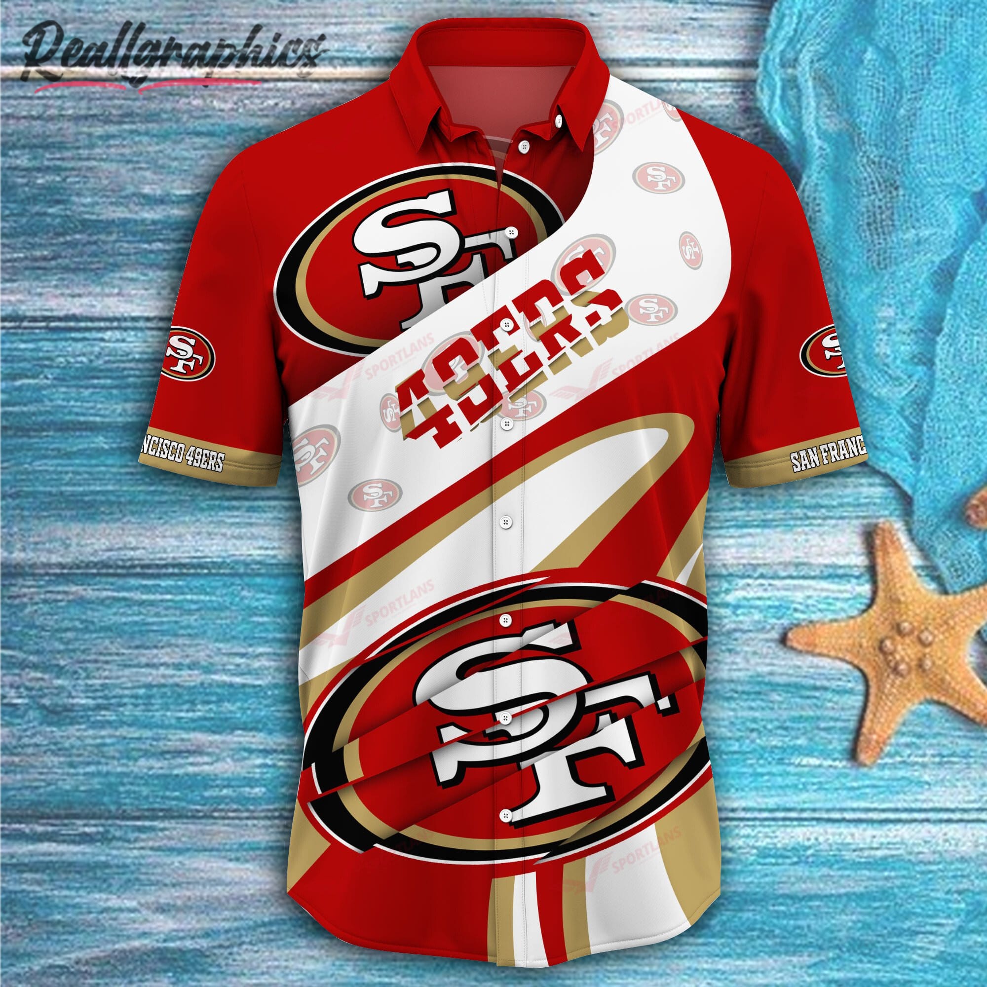 Personalized San Francisco 49ers Mascot Football Short Sleeve Hawaiian Shirt  - Reallgraphics