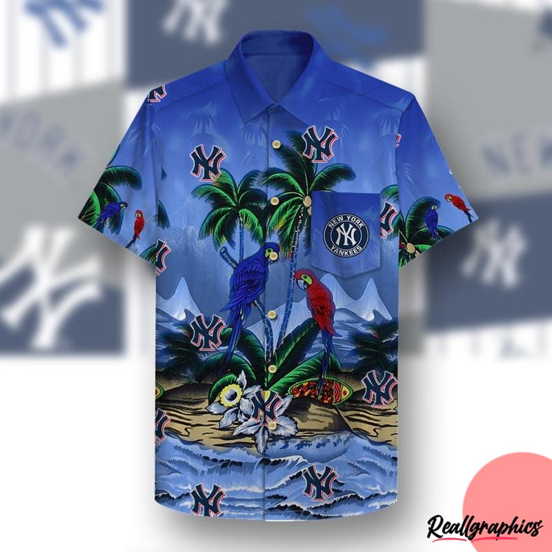 New York Yankees Parrots Hawaiian Shirt - Reallgraphics