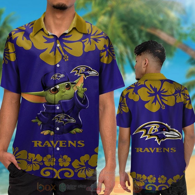 nfl baltimore ravens baby yoda hawaii shirt 2 syawo9