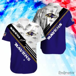 nfl baltimore ravens pattern button hawaiian shirt 1 ue5azg