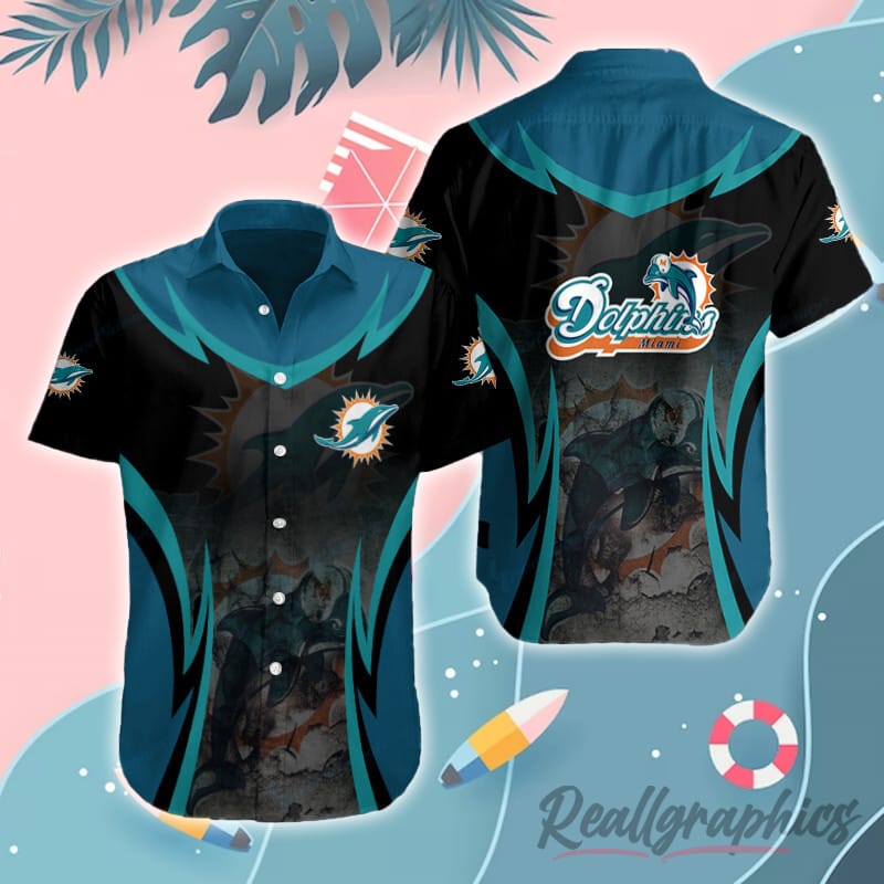 NFL Miami Dolphins Button Up Shirt - Reallgraphics
