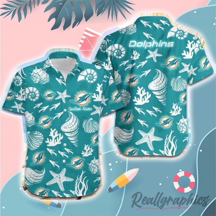Personalized Miami Dolphins Hawaiian Shirt NFL Football Hawaiian