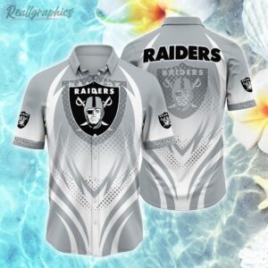 Oakland Raiders NFL Baby Yoda Tiki Flower Hawaiian Shirt - Freedomdesign