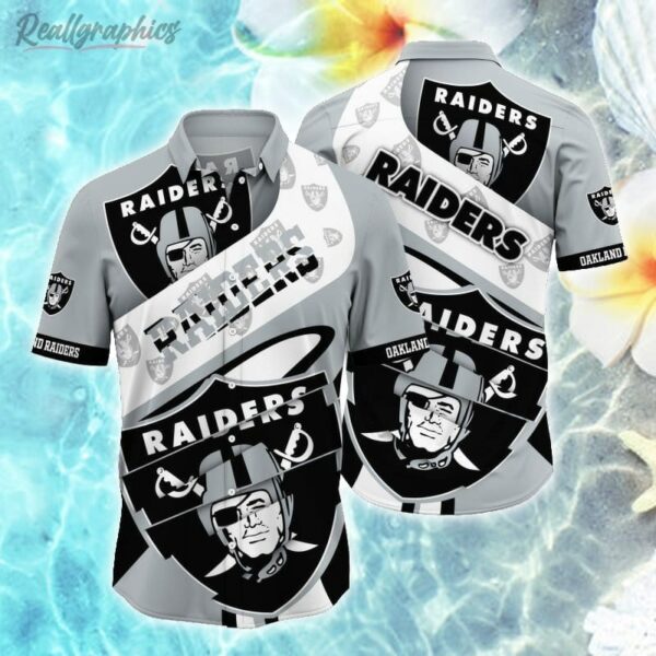 oakland raiders nfl logo hawaiian shirt nuwngw