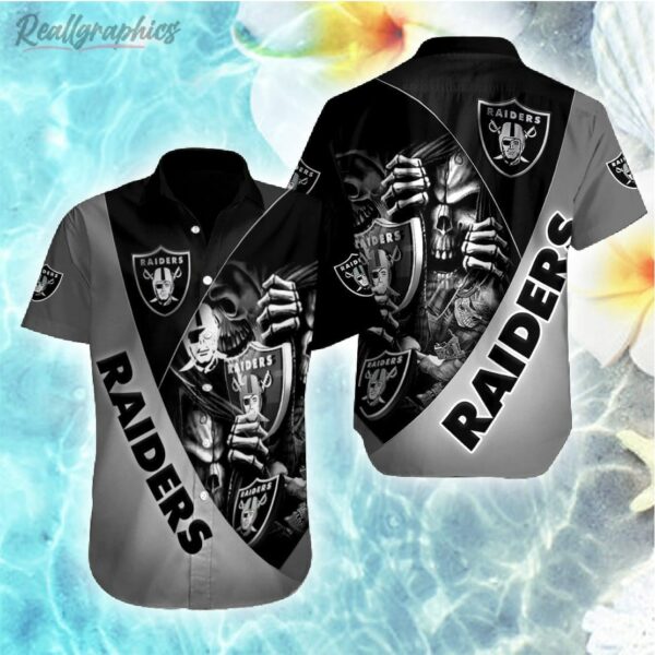 oakland raiders skull hawaiian shirt cxvyve