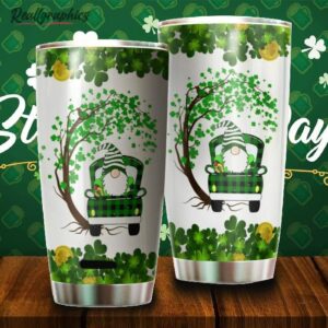 happy st patricks day gnomes stainless steel tumbler cup pxncsj