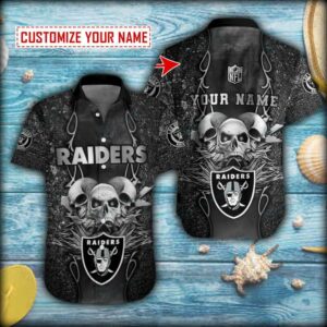 Oakland Raiders NFL Pattern Hawaiian Shirt - Reallgraphics