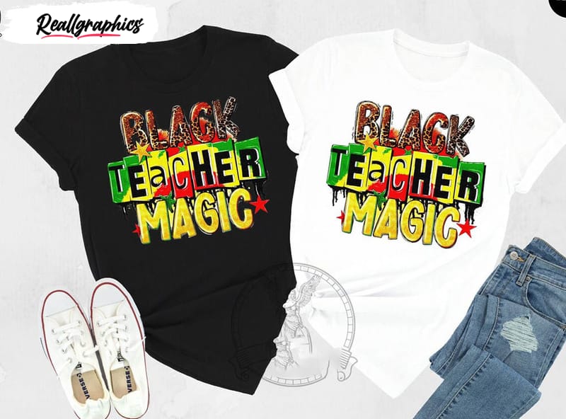 black month proud melanin teacher shirt