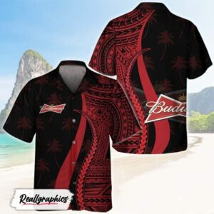 red polynesian budweiser hawaiian shirt shirt for summer shdwnt