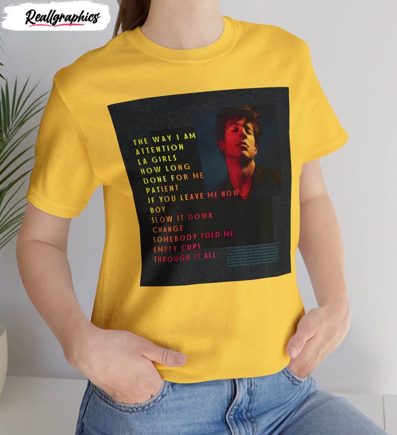 charlie puth concert album cover shirt