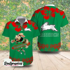 south sydney rabbitohs mascot flower hawaiian shirt 1 FUqhB