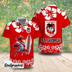 st. george illawarra dragons mascot flower hawaiian shirt 1 vtgTU