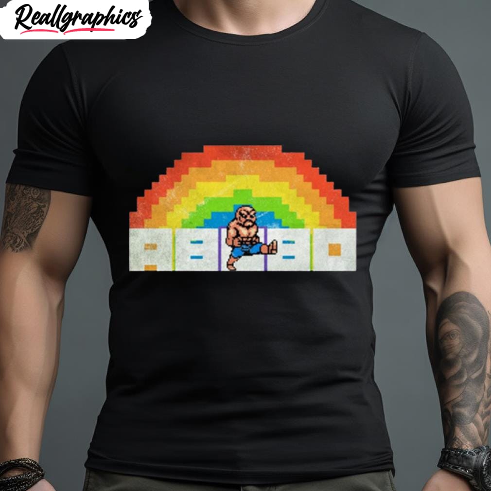 abobo rainbow double dragon shirt