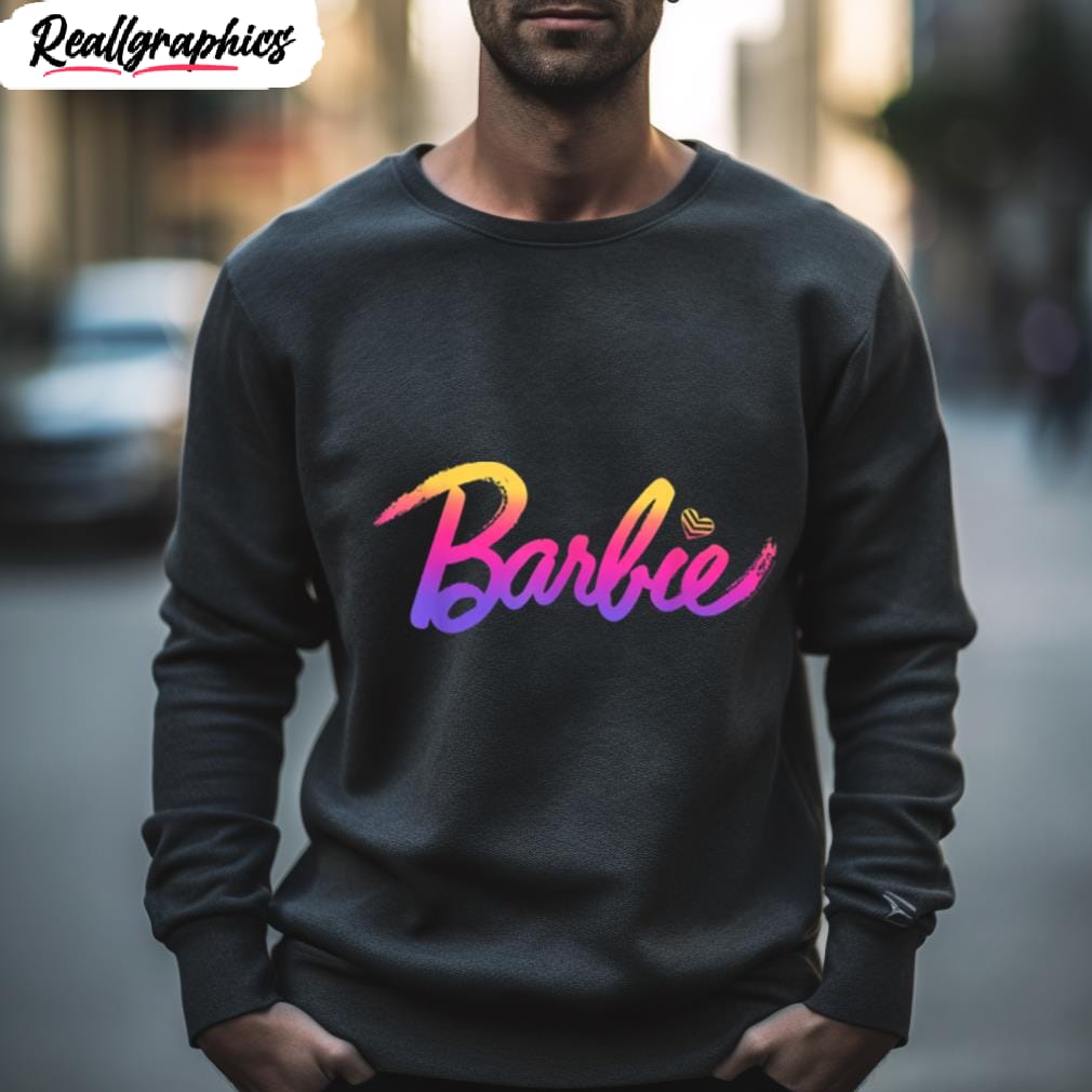 barbie pink gradient logo t shirt