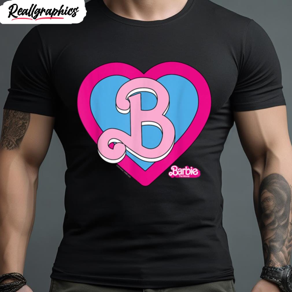 barbie the movie heart crest t shirt