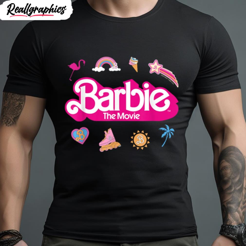 barbie the movie movie logo icons t shirt