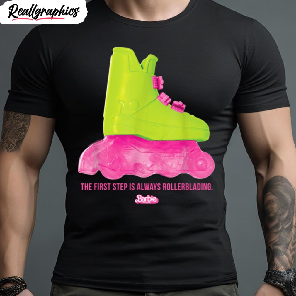 barbie the movie rollerblading barbie t shirt