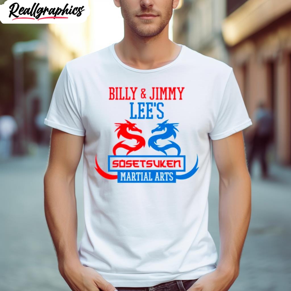 billy & jimmy lee's 90s gym class double dragon shirt