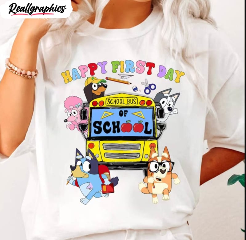 bluey back to school bundle shirt, first day of school sweater