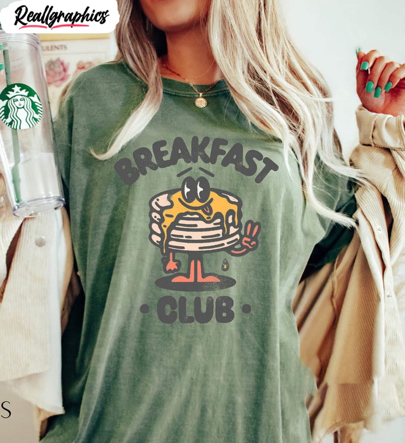 breakfast club aesthetic shirt, bohemian retro unisex t-shirt long sleeve